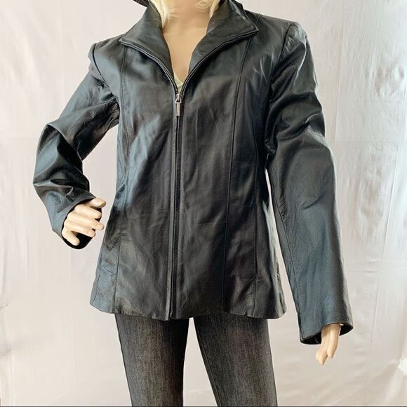 East 5 Women Leather Jacket Size Medium - Picture 1 of 8